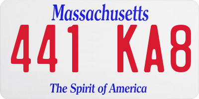 MA license plate 441KA8