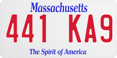MA license plate 441KA9