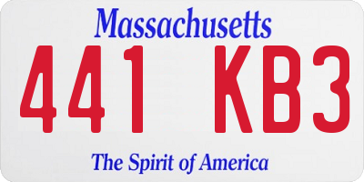 MA license plate 441KB3