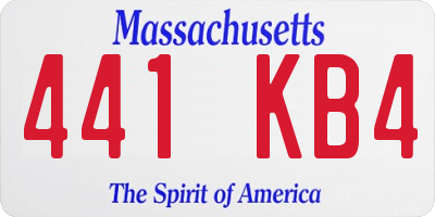 MA license plate 441KB4