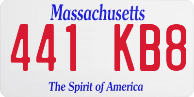 MA license plate 441KB8