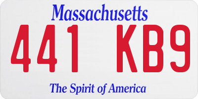 MA license plate 441KB9