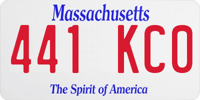 MA license plate 441KC0
