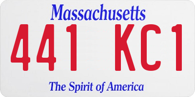 MA license plate 441KC1