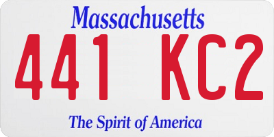 MA license plate 441KC2