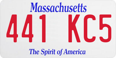 MA license plate 441KC5