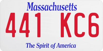 MA license plate 441KC6