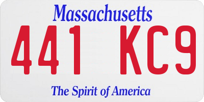 MA license plate 441KC9