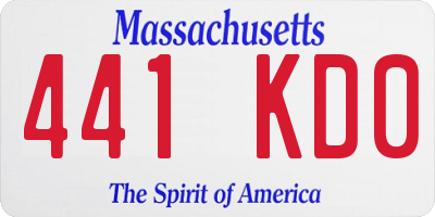 MA license plate 441KD0