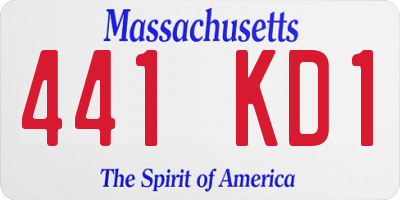 MA license plate 441KD1