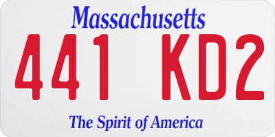 MA license plate 441KD2