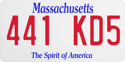 MA license plate 441KD5