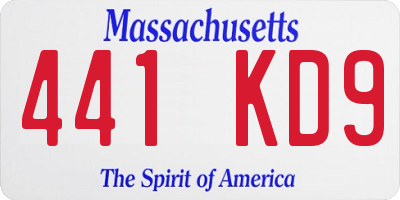 MA license plate 441KD9