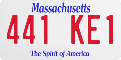 MA license plate 441KE1