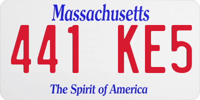 MA license plate 441KE5
