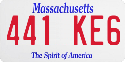 MA license plate 441KE6