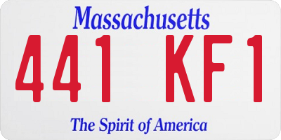MA license plate 441KF1