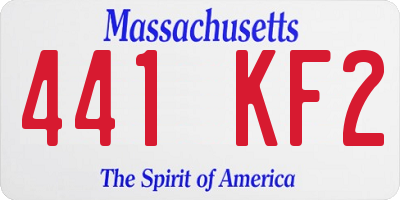 MA license plate 441KF2