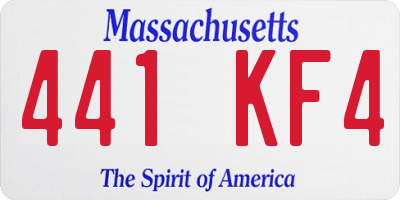 MA license plate 441KF4