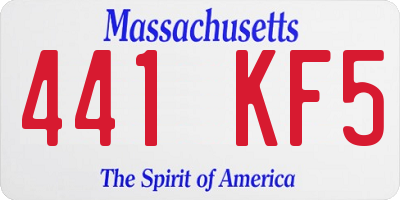 MA license plate 441KF5