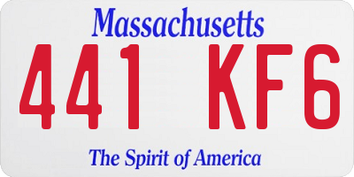 MA license plate 441KF6