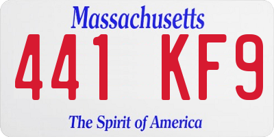 MA license plate 441KF9