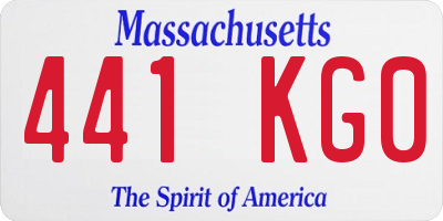 MA license plate 441KG0