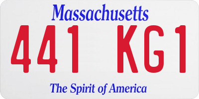 MA license plate 441KG1