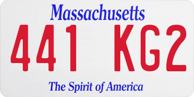 MA license plate 441KG2