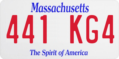 MA license plate 441KG4
