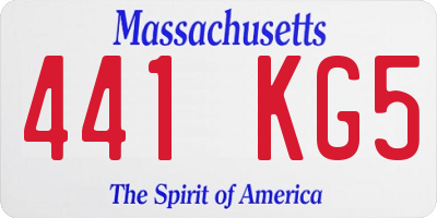 MA license plate 441KG5