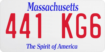 MA license plate 441KG6