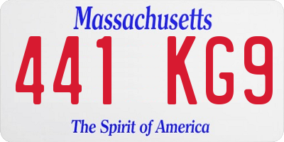 MA license plate 441KG9
