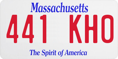 MA license plate 441KH0
