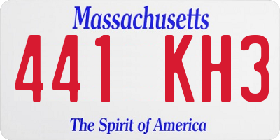 MA license plate 441KH3