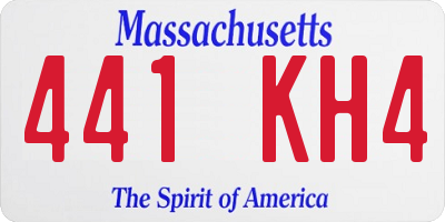 MA license plate 441KH4