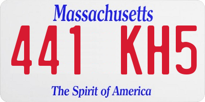 MA license plate 441KH5