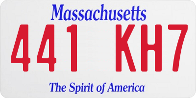 MA license plate 441KH7