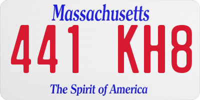 MA license plate 441KH8