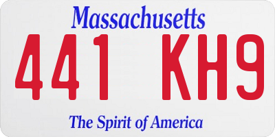 MA license plate 441KH9