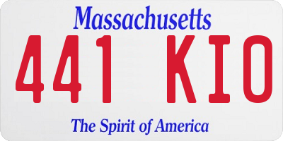 MA license plate 441KI0