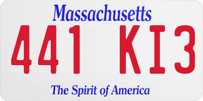 MA license plate 441KI3