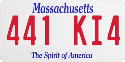 MA license plate 441KI4