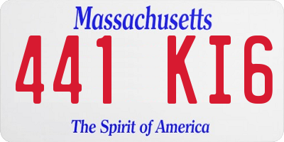 MA license plate 441KI6