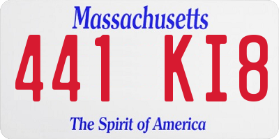 MA license plate 441KI8