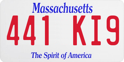 MA license plate 441KI9