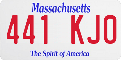MA license plate 441KJ0