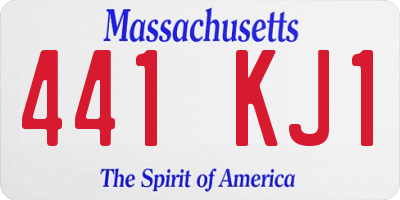 MA license plate 441KJ1