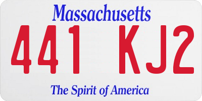 MA license plate 441KJ2