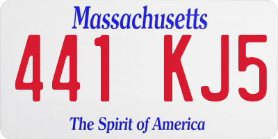 MA license plate 441KJ5
